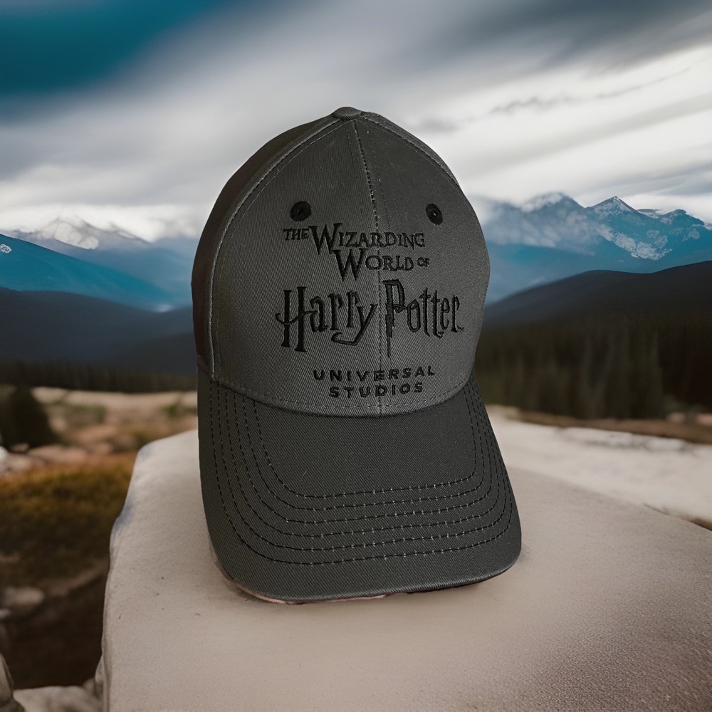 Harry Potter Wizarding World Hat Cap Strap Back Mens Gray Universal Studios